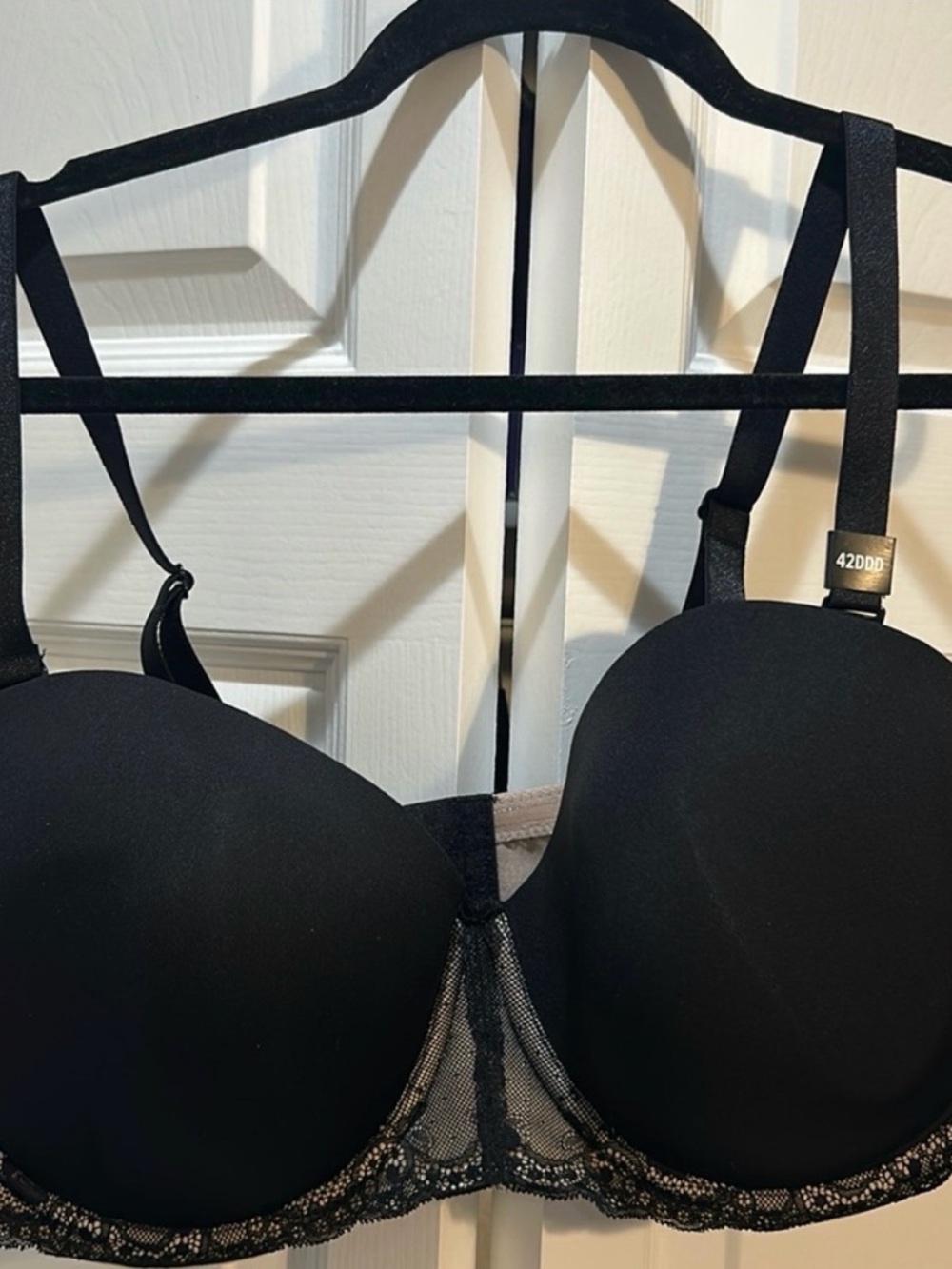 Torrid Curve Strapless Underwire Lightly Lined Floral Lace Bra 42DDD Black NWT